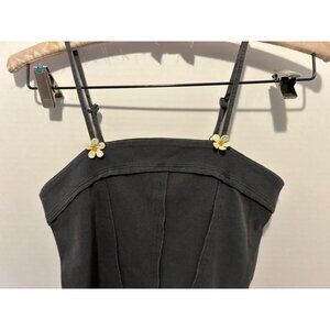 Natural Life Gray Cami Tank Top Small Daisy Strap Boho Festival Y2K Cottagecore